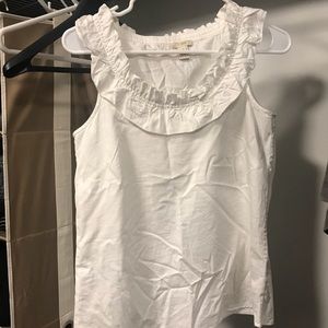 J. Crew white ruffle tank